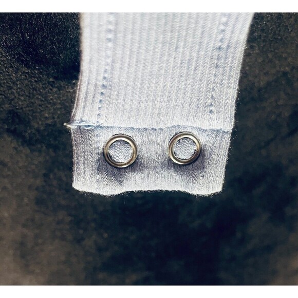 REORIA Women's Casual Mock Turtleneck Short Sleeve Ribbed Bodysuit size L - Picture 6 of 9